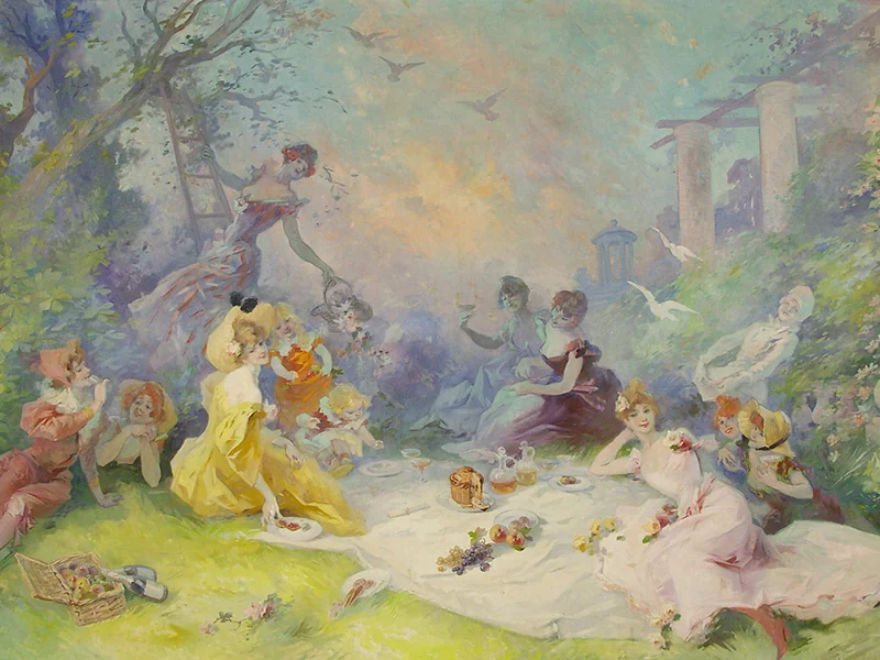 1836-Jules Chéret - Pranzo sull'erba